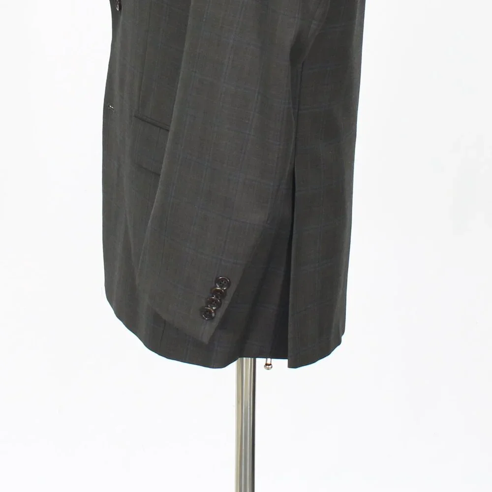 Michael Kors 38R Brown Blazer Sport Coat Jacket 2-Button Check Y237